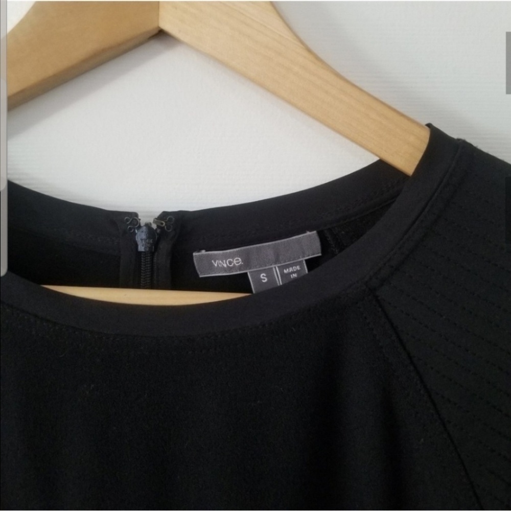 Vince Black Short Sleeve Shift Dress - Picture 4 of 8